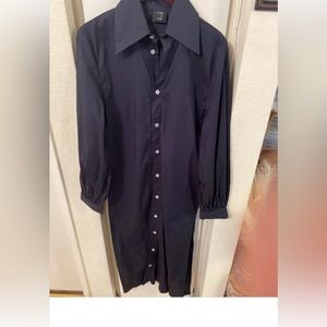 et tigre black cotton shirt long dress sz xs/s